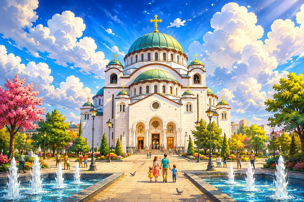 Saint Sava Temple on Vracar in Belgrade